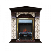 Каминокомплект Glenrich Арочный Карелия угловой (венге)+Fobos Brass